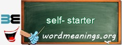 WordMeaning blackboard for self-starter